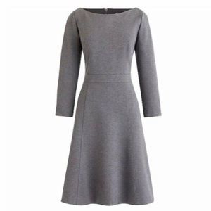 J Crew Flare Sheath Dress In Stretch Ponte Gray